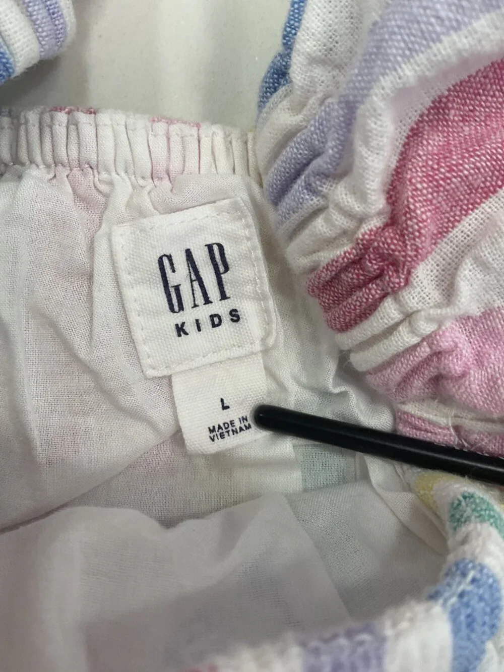 Gap Kids Flutter Rainbow Dress Linen Cotton Square Neck Size L Summer Party